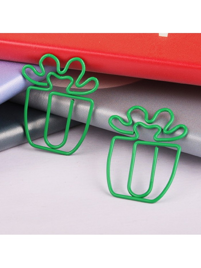 Plant Paper Clips | Potted Landscape Paper Clips | Potted Cactus (1 dozen/lot) 