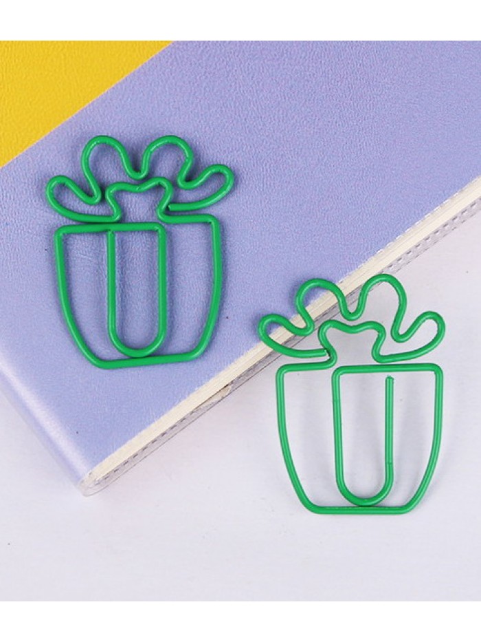 Plant Paper Clips | Potted Landscape Paper Clips | Potted Cactus (1 dozen/lot) 